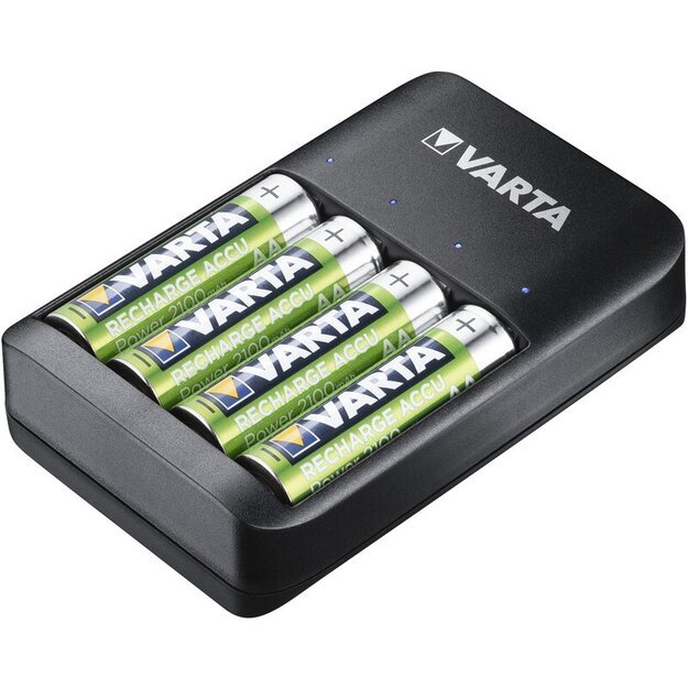 Varta USB Quatro 57652 baterijų įkroviklis + 4vnt AA 2100mAh įkraunamų baterijų