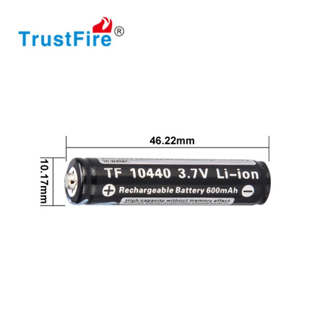Trustfire 10440 - 300mah 3,6V - 3,7V įkraunama ličio baterija