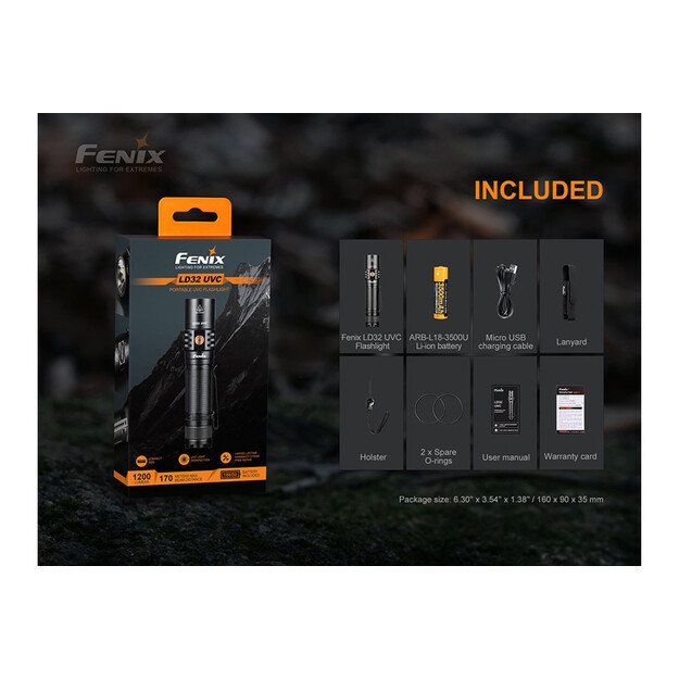 Fenix LD32UVC LED žibintuvėlis