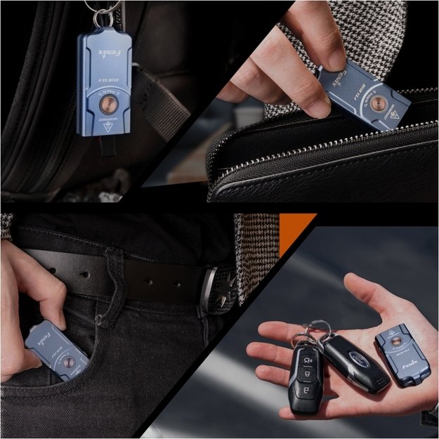 Fenix E03R V2.0 žibintuvėlis, pilkai melsvas