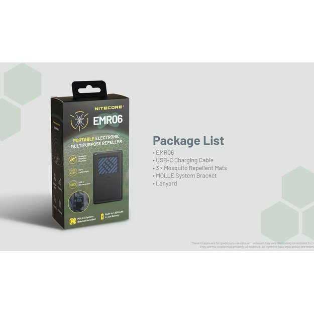 Nitecore EMR06 - отпугиватель комаров, встроенная перезаряжаемая батарея