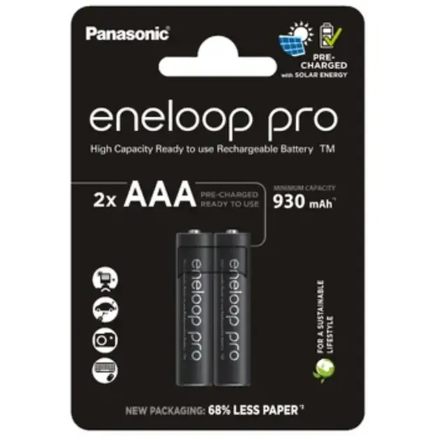 Panasonic Eneloop PRO 930mAh AAA akumuliatorius, 2 vnt. BK-4HCDE/2BE