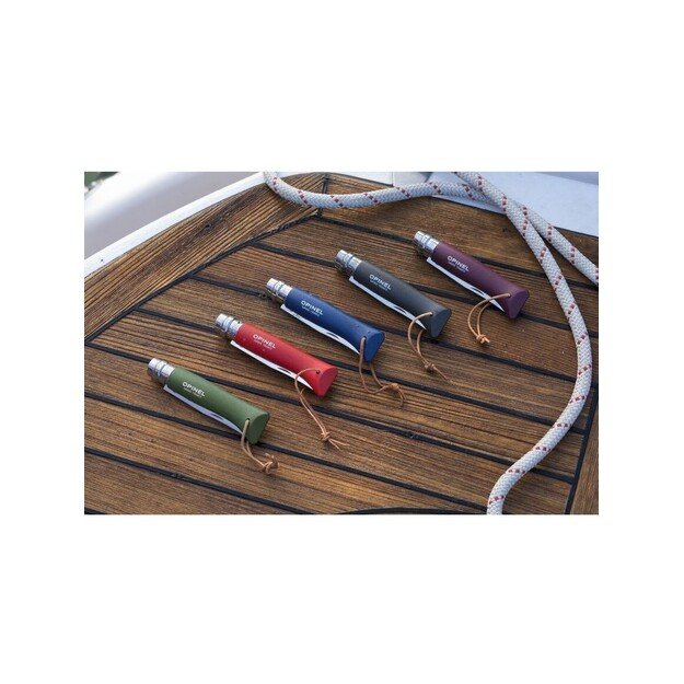 Peilis Opinel Trekking Nr.8 nerūdijančio plieno ašmenimis ir tamsiai ruda rankena