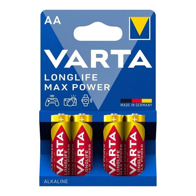 Elementai šarminiai AA Longlife Max Power (4vnt) VARTA 4706