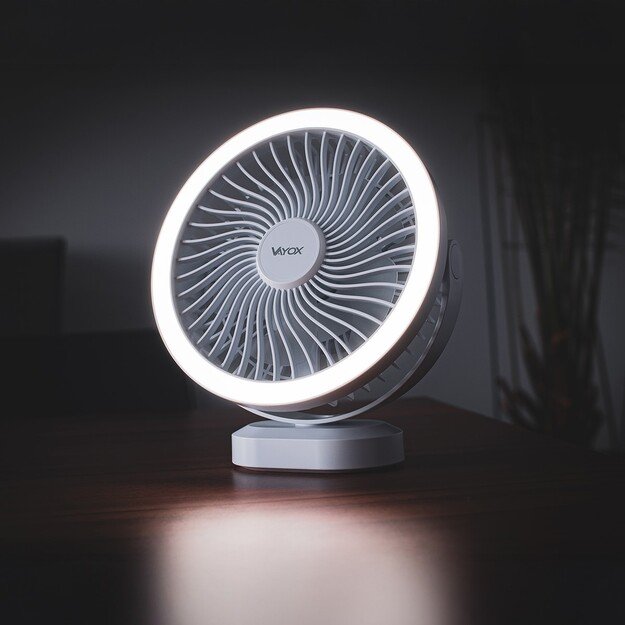 Vayox Перезаряжаемый вентилятор с подсветкой VA0338W Белый