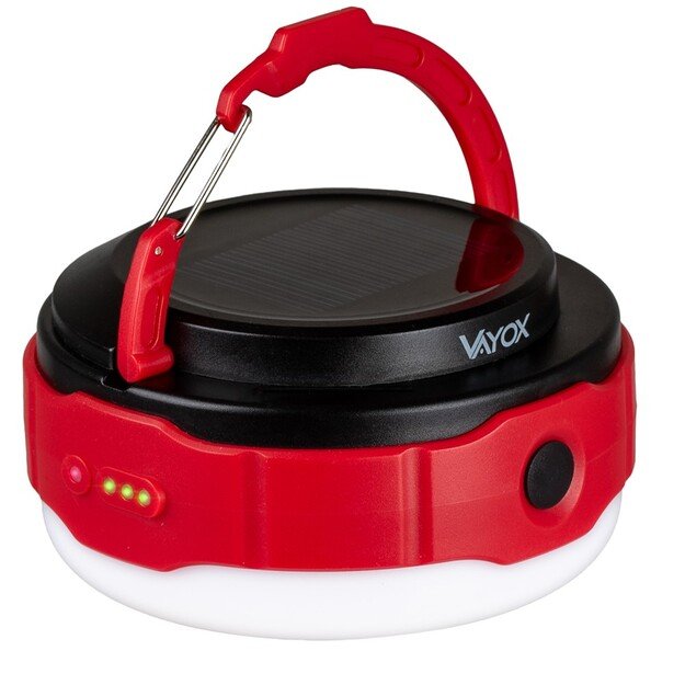 Vayox įkraunamas kempingo žibintuvėlis 500lm su saulės baterija VA0100