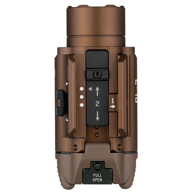 Olight PL-3 Valkyrie prožektorius ant pistoleto, desert tan