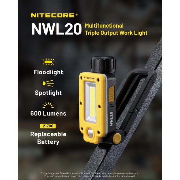Рабочий фонарь Nitecore NWL20 600 лм