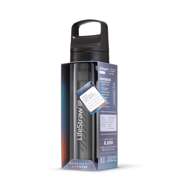 LifeStraw Go 2.2 kelioninė gertuvė su filtru 1000 ml. Nordic Noir LGV41LGYWW