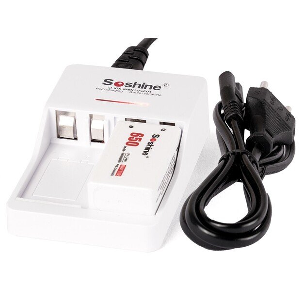 Soshine kronų įkroviklis Li-ion, NiMH, LiFP, NiMH