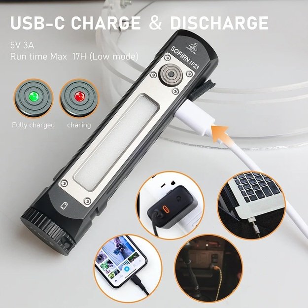 Sofirn IF23 XHB50 6000K su baterija