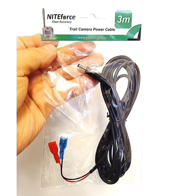 3 m baterijos laidas, skirtas 6V/12V išoriniam maitinimo šaltiniui NITEforce ir kitoms stebėjimo kameroms