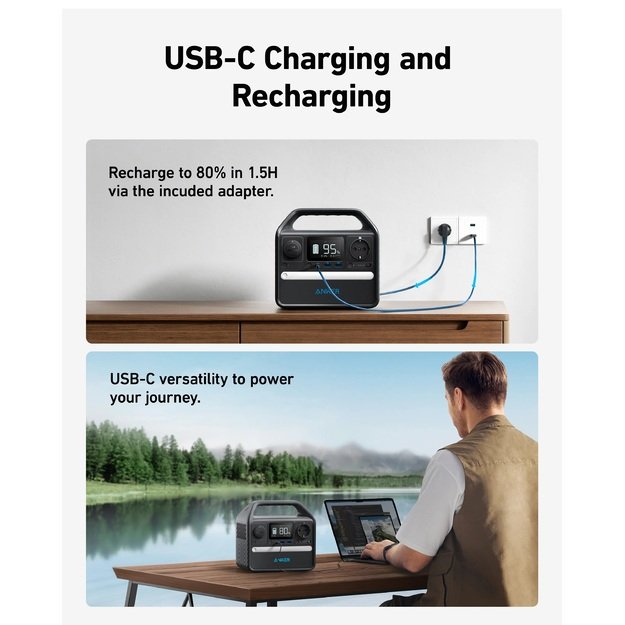 Anker 521 nešiojama elektros stotelė 256Wh 300W