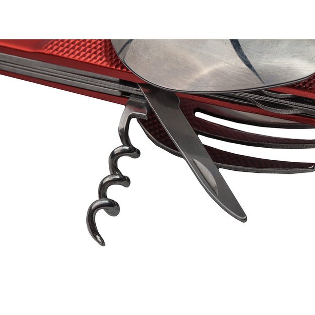 Sulankstomas peilis su šakute, šaukštu, atidarytuvu