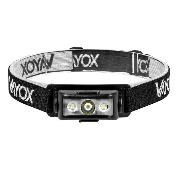 Vayox Įkraunamas žibintuvėlis ant galvos 100lm LED + 2xLED VA0174