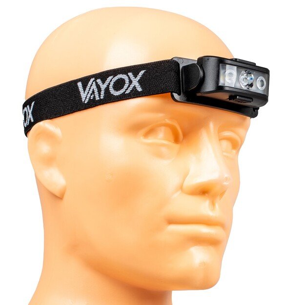 Vayox Įkraunamas žibintuvėlis ant galvos 100lm LED + 2xLED VA0174