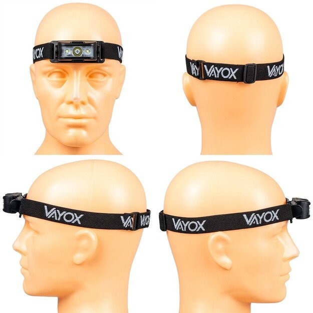 Vayox Įkraunamas žibintuvėlis ant galvos 100lm LED + 2xLED VA0174