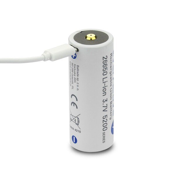 everActive 26650 3.7V Li-ion 5200mAh micro USB battery with protection