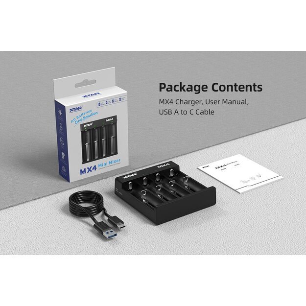 XTAR MX4 battery charger for Li-ion / Ni-MH batteries 