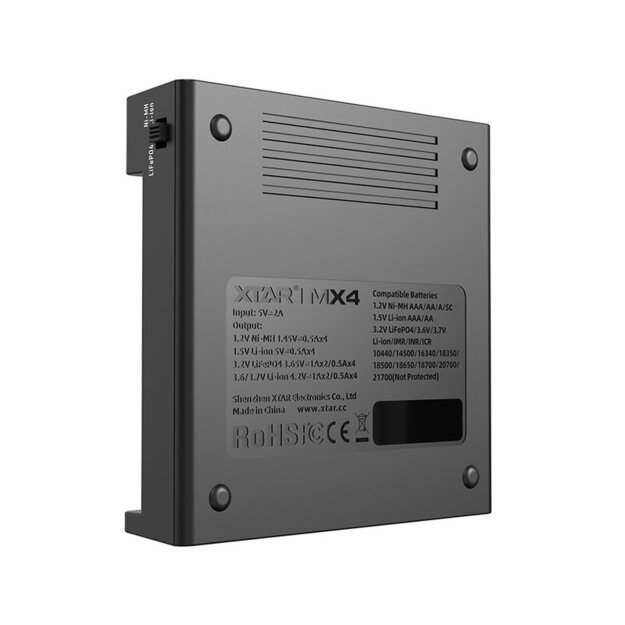 XTAR MX4 battery charger for Li-ion / Ni-MH batteries 