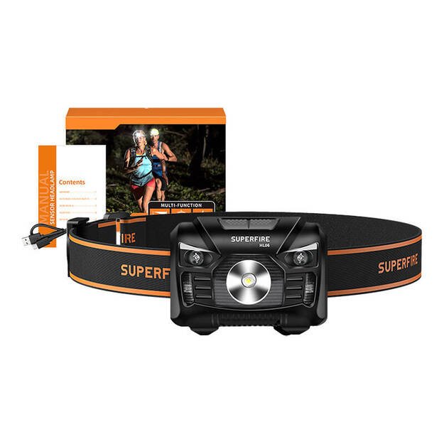 Priekinis žibintas Superfire HL06, 500lm, USB