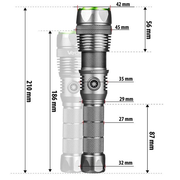 Vayox Pro Series Tactical Flashlight 3000lm IPX7 30W LED SMD VA0364