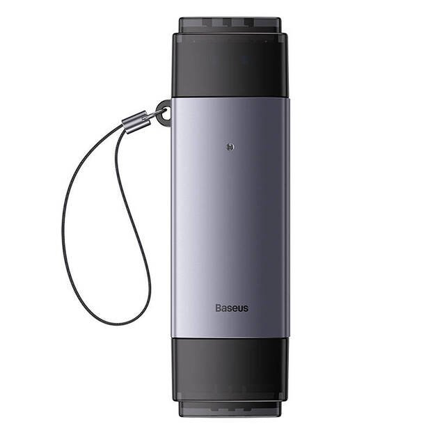 Baseus Lite serijos SD/TF atminties kortelių skaitytuvas, USB + USB-C (pilkos spalvos)