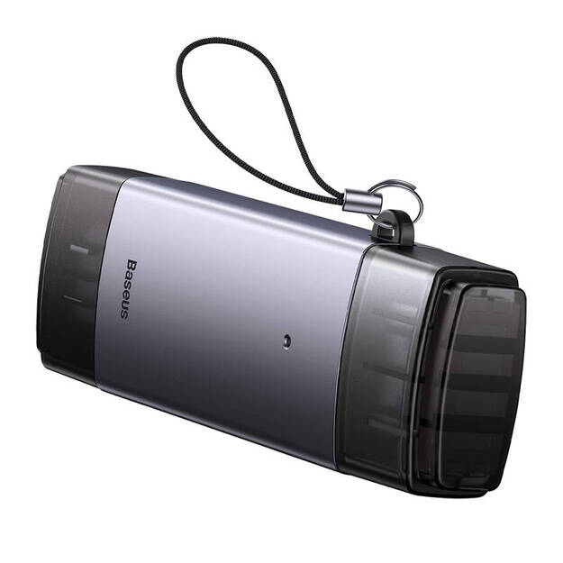 Baseus Lite serijos SD/TF atminties kortelių skaitytuvas, USB + USB-C (pilkos spalvos)