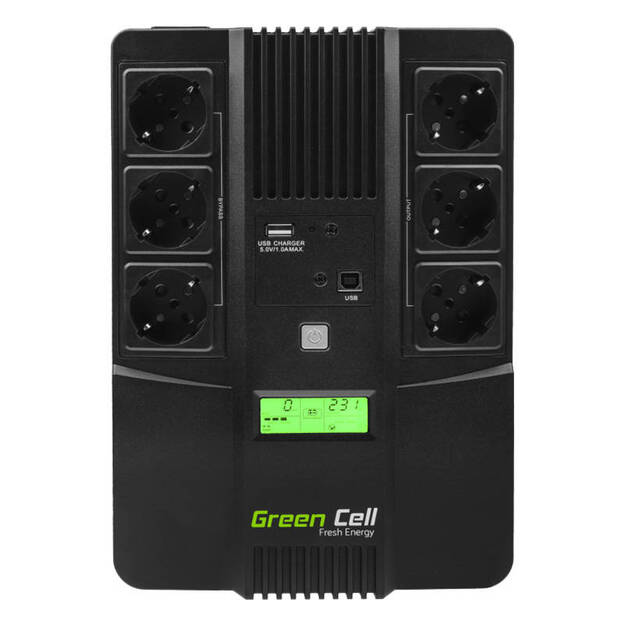 Источник бесперебойного питания ИБП Green Cell AiO 800VA 480W