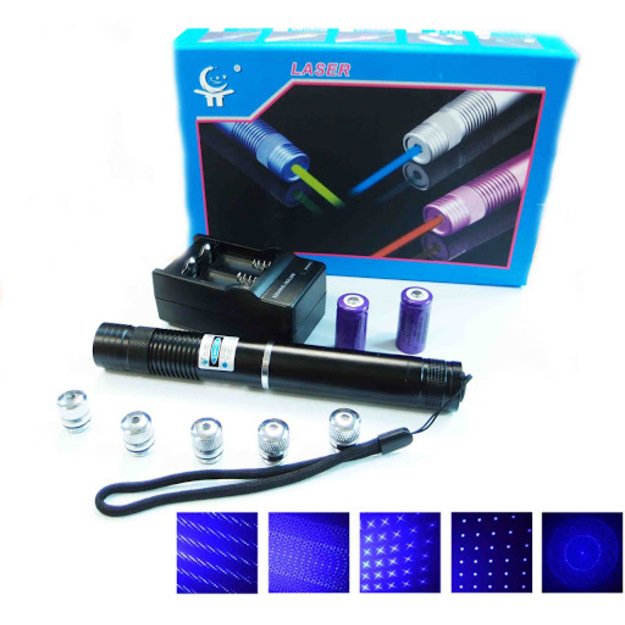 Galingas mėlynas lazeris su galvutėmis