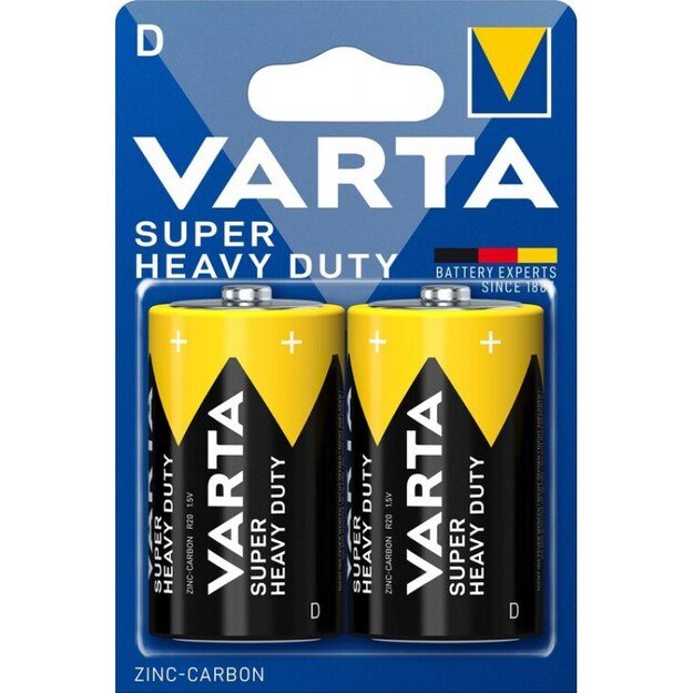Varta R20 D elementas, 2 vnt. Super Heavy Duty