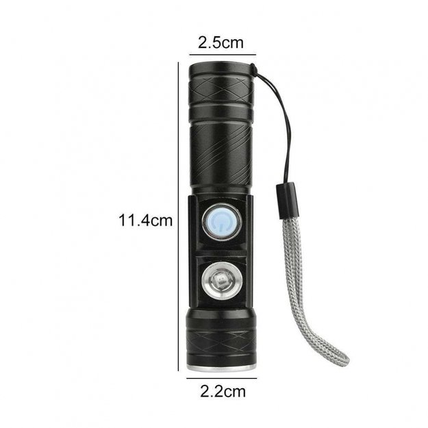 LED žibintuvėlis su UV šviesos diodu