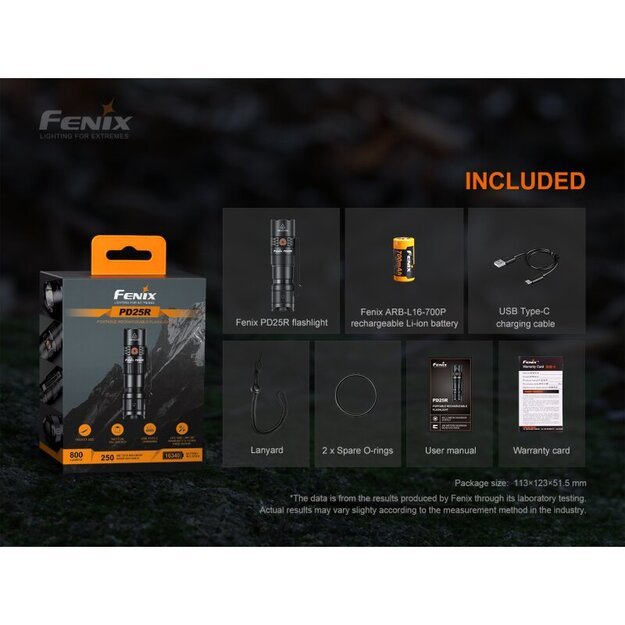 Fenix ​​​​PD25R riboto leidimo Sierra Green LED žibintuvėlis