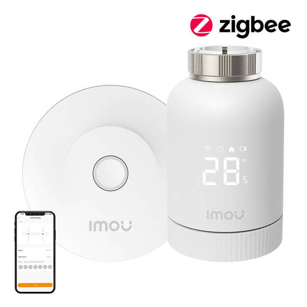 IMOU KIT-TRV1-EU-2 ZigBee termostatinių galvučių rinkinys su 6 adapteriais ir šliuzu