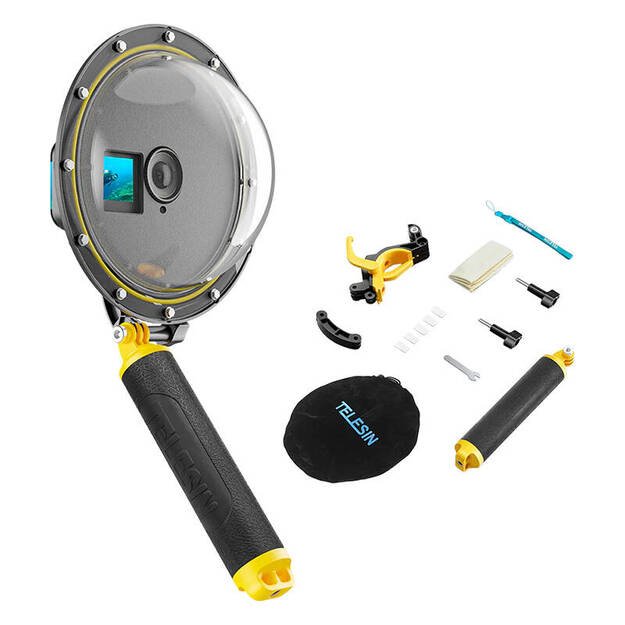 DJI Action 4 / 3 DJI Action 4 / 3 prievadas Telesin su gaubtu, apsaugančiu nuo vandens