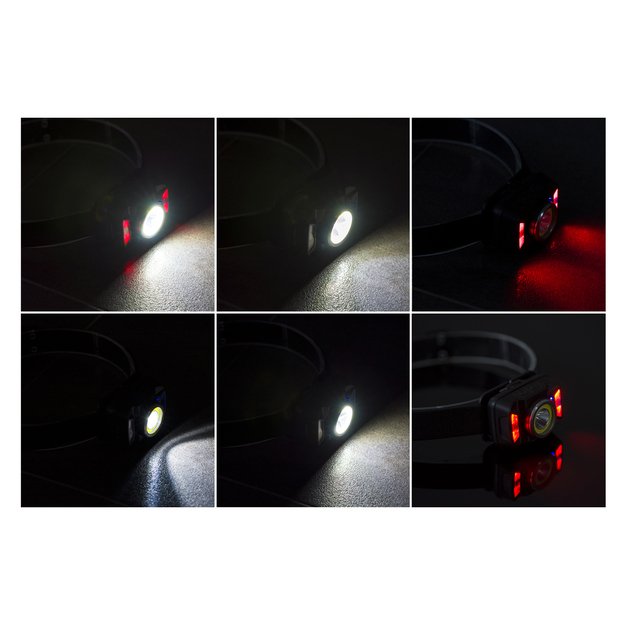 Įkraunamas galvos žibintas su judesio jutikliu XTE 5W + COB 10W VA0025