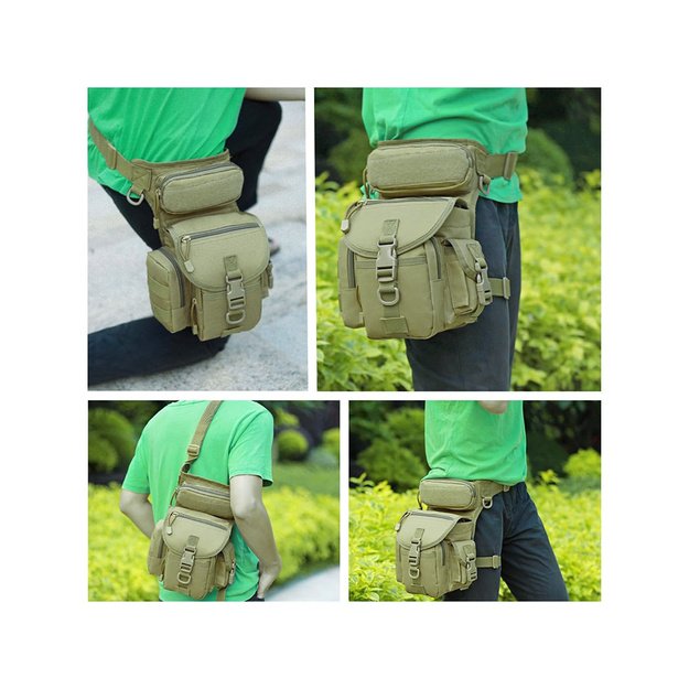 Taktinis krepšys ant kojos, žalia