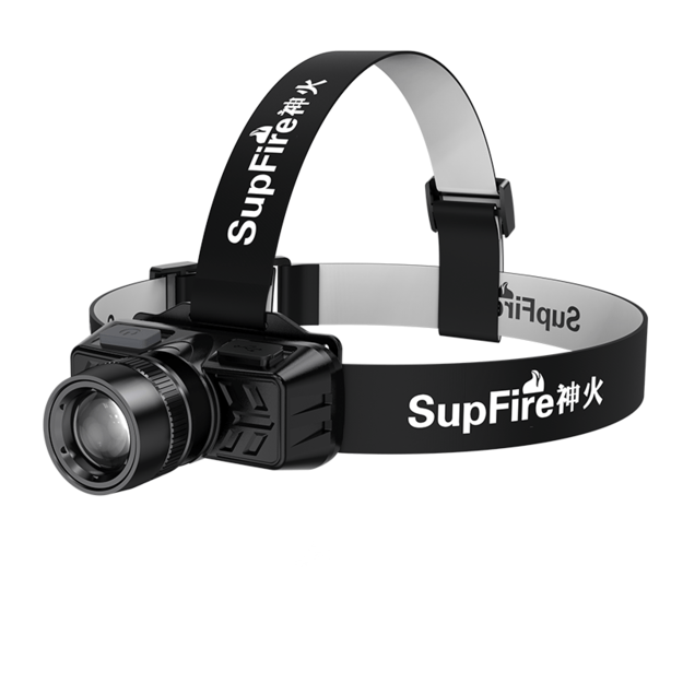 Supfire HL50 galvos žibintuvėlis, USB, 300lm, 200m, Zoom