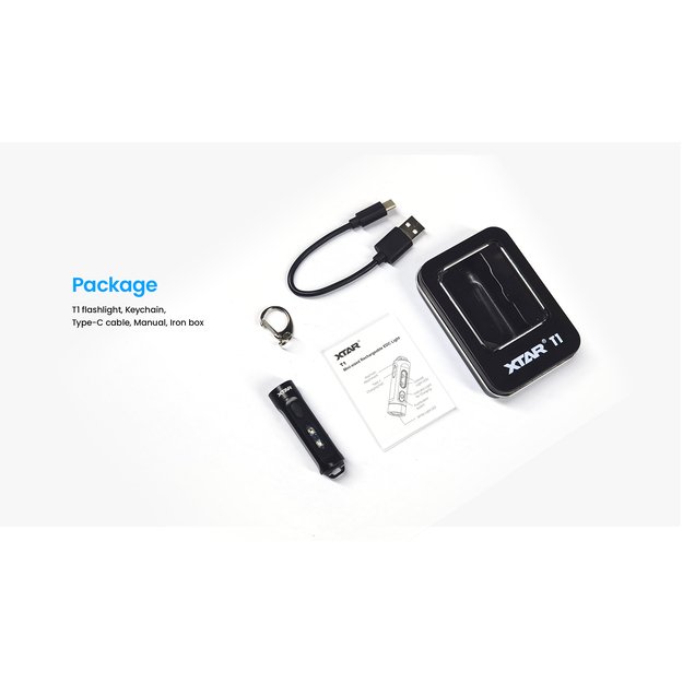 Перезаряжаемый светодиодный фонарик Xtar T1 с кольцом для ключей