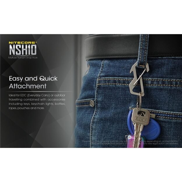 Nitecore Titaninis karabinas (laikiklis) NSH10