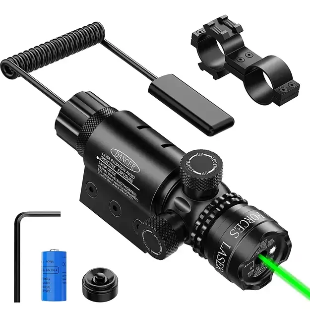 Lazerinis taikiklis oriniams šautuvams ir ASG, žalias, su 11 mm bėgeliu