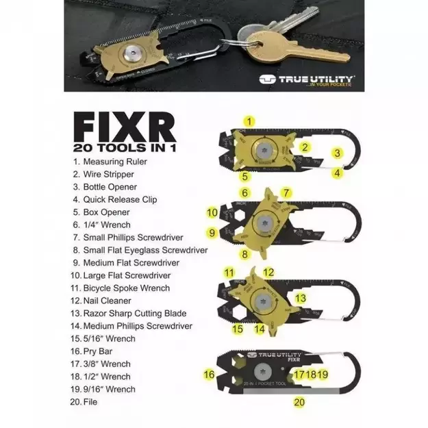 True Utility FixR 20-В-1 Многофункциональный Инструмент TU200