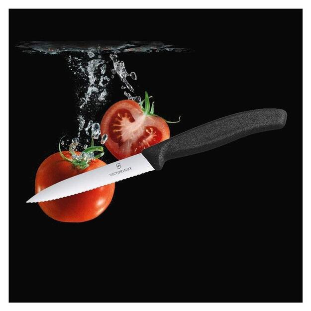 Нож Victorinox с зазубренным лезвием 6.7733, черный