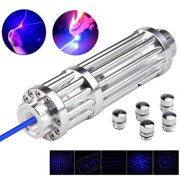 Galingas mėlynas lazeris su lagaminėliu