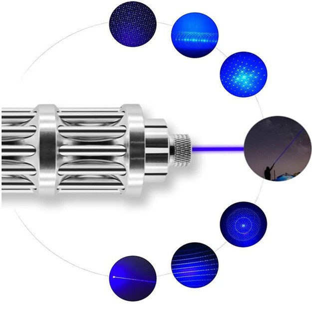 Galingas mėlynas lazeris su lagaminėliu