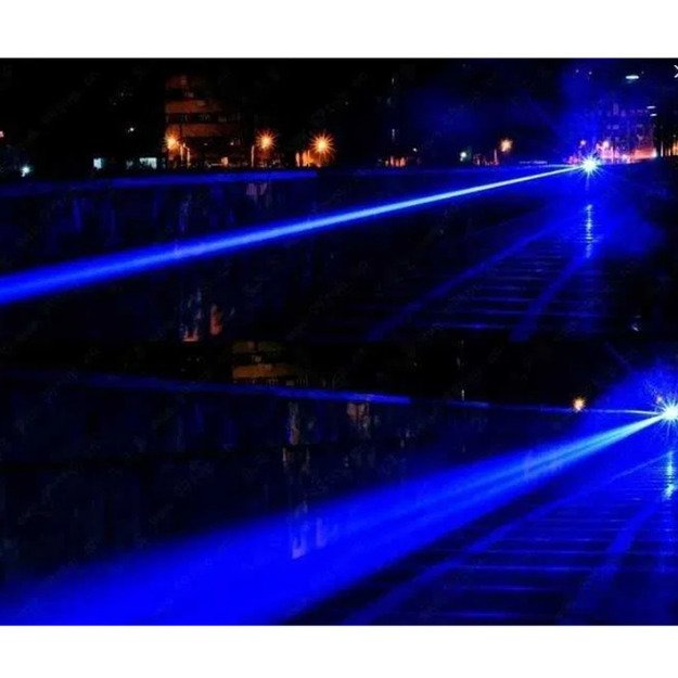 Galingas mėlynas lazeris su lagaminėliu