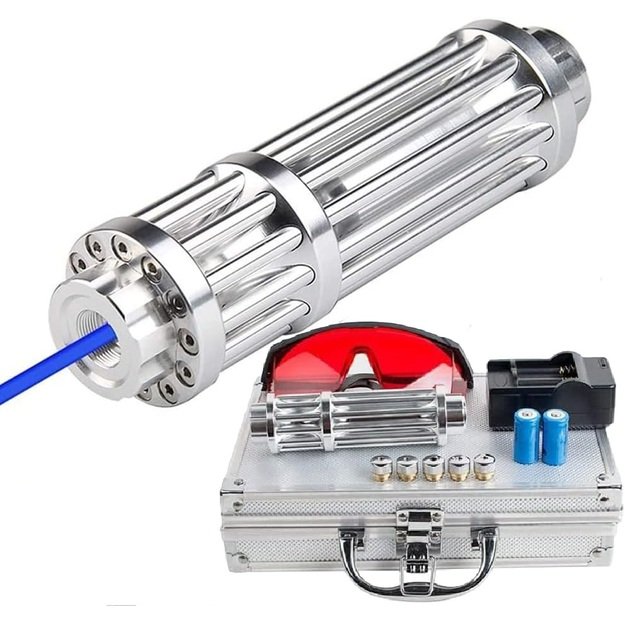 Galingas mėlynas lazeris su lagaminėliu