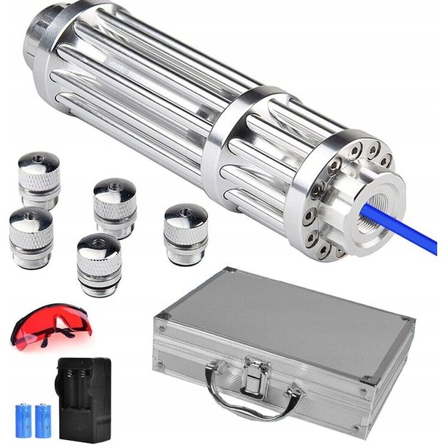 Galingas mėlynas lazeris su lagaminėliu