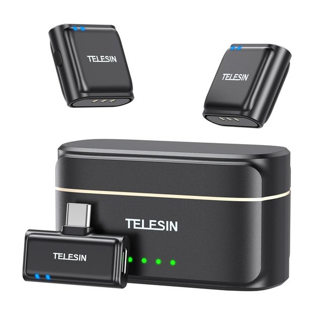 TELESIN wireless tie microphone + powerbank for phones (USB-C)
