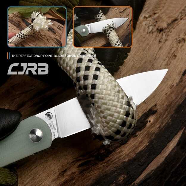 CJRB Cutlery Ria sulenkiamas peilis Nature Green J1917-NTG